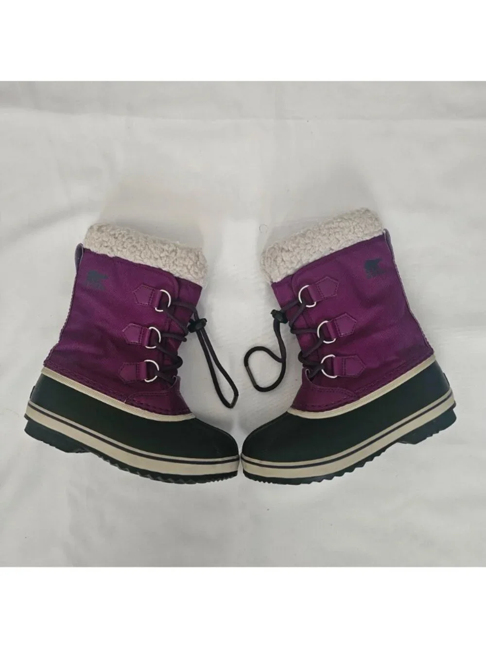 SOREL Yoot Pac Nylon Lace-Up Waterproof Winter Boots Wild Iris Dark‎ Plum Size 2